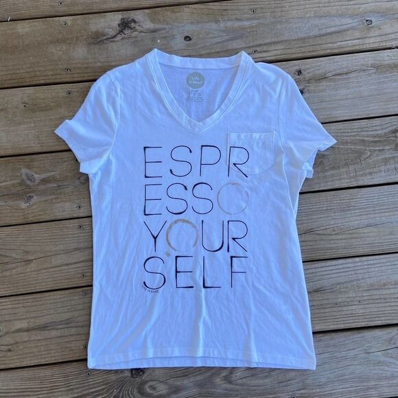 Life is Good Espresso Yourself Tee Small - Picture 1 of 4